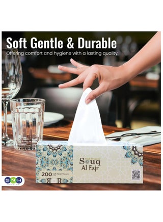 Souq Al Fajr Facial Tissue Box Pack of 5,100 Sheets x 2 Ply Each, Total 1000 Sheets (200 Sheets Each Box) - view 3